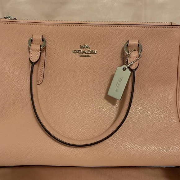 Coach Purse Pink Double Zip Satchel Crossbody - Picture 7 of 8